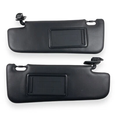 2012-2017 Fiat 500 Driver & Passenger Sun Visor Pair Set Black Vinyl - Image 1 of 4