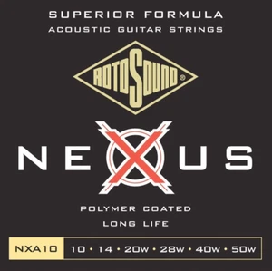 Rotosound NXA10 Nexus Clear Polymer Coated Acoustic Guitar Strings 10-50 - Picture 1 of 2
