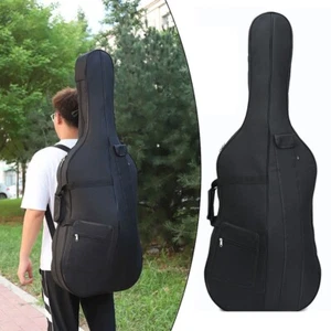 Schwarz 1/8 Cello gepolsterte Gigbag mit seitlicher Aufbewahrungstasche und Rucksackgurten - Bild 1 von 12