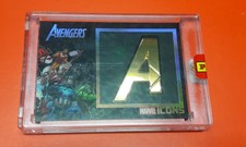 CARD LIMITED MARVEL ICONS BLACK GOLD VARIANT AVENGERS + CASE AND PANINI SEAL 1/9