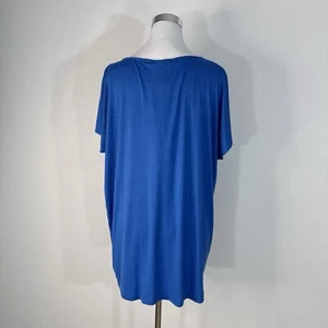 Design History Top Womens S Blue Short Sleeved Embellished Athens Shirt Casual - Picture 1 of 15