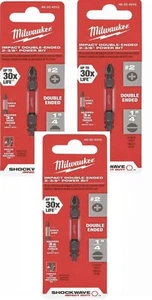 3er-Pack Milwaukee 48-32-4310 SHOCKWAVE doppelseitiges Elektro-Bit-Werkzeug, neu - Bild 1 von 3