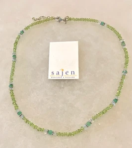 Sajen  925 Peridot, Chrysoprase and Topaz Necklace -18 in. with 2 In. Extension - Picture 1 of 8