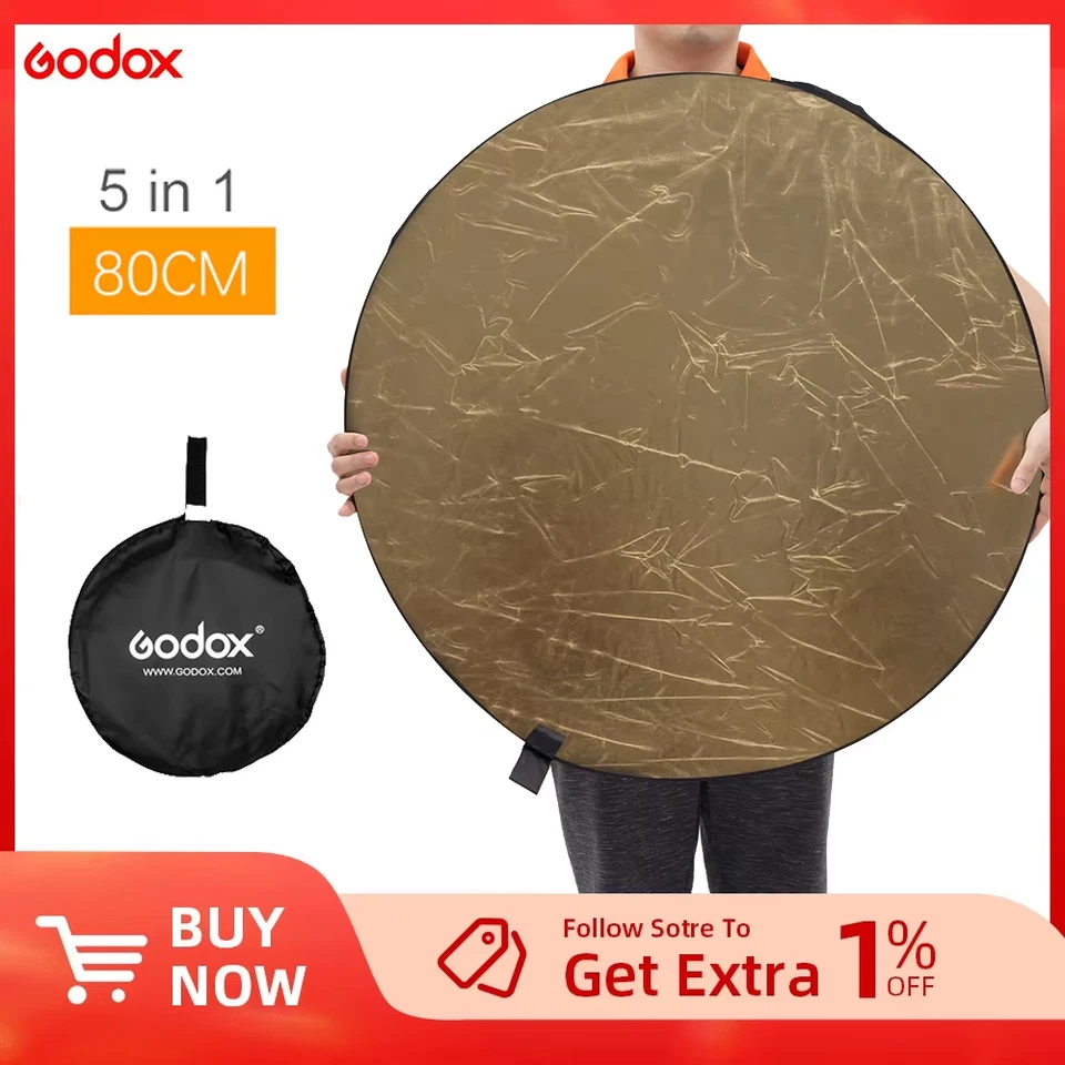 5 - in - 1 collapsible and portable Photography Reflector Board 80cm 110cm 100x1 - Image 1 of 4