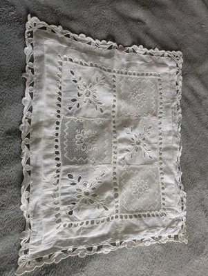 Ancienne taie coussin broderie - Photo 1/4