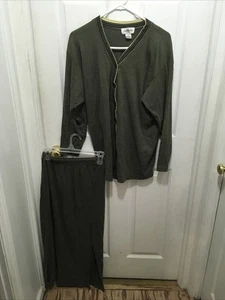 VTG 70/80s Marla Kim USA Green Sweater Set Cardigan Skirt Top Suit L - Picture 1 of 18
