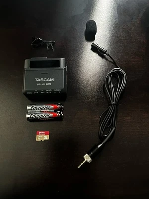 TASCAM DR-10L Pro Lavalier Recorder + Mic, Clip, 16GB SD, Original Box - Image 1 of 4