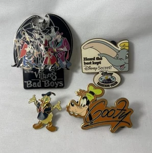 LOT Disney Villains Bad Boys 2002 + Goofy 2006 Donald Dumbo Pins Disneyland Park - Picture 1 of 5