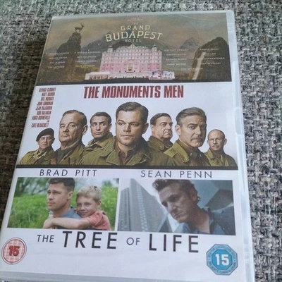 GRAND BUDAPEST HOTEL/ MONUMENTS MEN/THE TREE OF LIFE 2014. UK DVD SET. BRAND NEW - Image 1 of 4