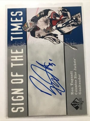 Ron Tugnutt 2000-01 SP Authentic SIGN OF THE TIMES AUTO BLUE JACKETS - Image 1 of 2