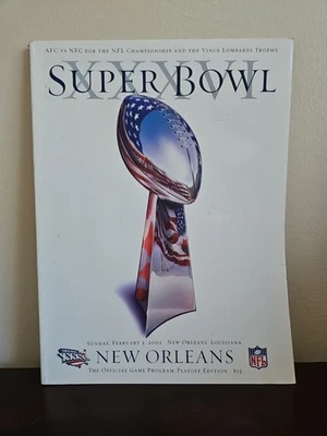 NFL Super Bowl XXXVI Nueva Orleans Programa Oficial de Juegos Edición Playoff Revista Foto 1 de 4