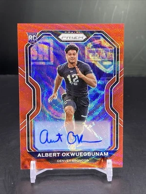 2020 Panini Prizm Football Albert Okwuegbunam Red Wave Refractor /149 RC - Image 1 of 3