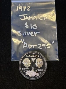 Jamaica 1972 10 dólares de plata Bustamante Manley $10 “apr295” décimo aniversario - Imagen 1 de 14