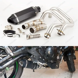 For Kawasaki Versys 650 2017-2024 Z650RS Full Exhaust System Muffler Pipe Black - Foto 1 di 15