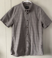 O'Neill mens brown plaid button down shirt Size XL Modern Fit Short Sleeve NWOT