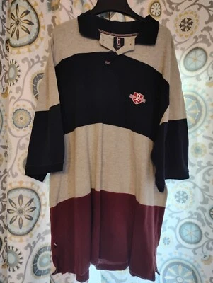 PHAT FARM 3xl (XXXL) Men's SS Cotton polo Shirt - Navy/gray/maroon Striped EUC - Image 1 of 2