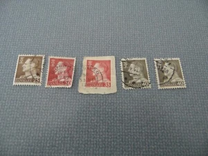 5 1940-1950s King Frederik Denmark Danmark Brown & Red 25,30,35,40 Ore Stamps  - Picture 1 of 6