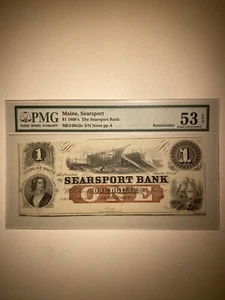 The Searsport Bank Maine $1 1860’s Remainder - Picture 1 of 2