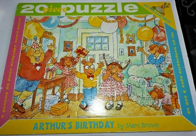 Vintage Arthur's Birthday Puzzle 20pc 1999 Marc Brown Complete Arthur Aardvark - Image 1 of 4