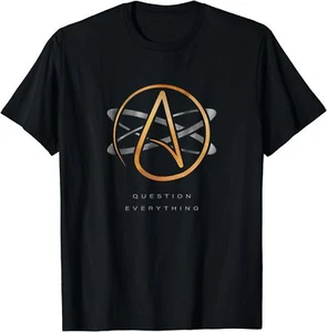 Nueva Camiseta Limitada Logotipo Ateo Ciencia Átomo Símbolo Pregunta Todo - Imagen 1 de 5