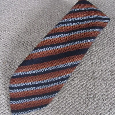 Barneys New York Mens Tie Wool Blend Natural Blue Orange Necktie Italy Knit - Image 1 of 4