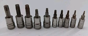 Snap On 11 Piece 1/4"-3/8" Drive Torx Star Bit Socket Driver Set FTX TX *READ* - Picture 1 of 3