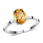 Brazilian Citrine Solitaire Ring In Sterling Silver 1.15 Ctw - Size 7