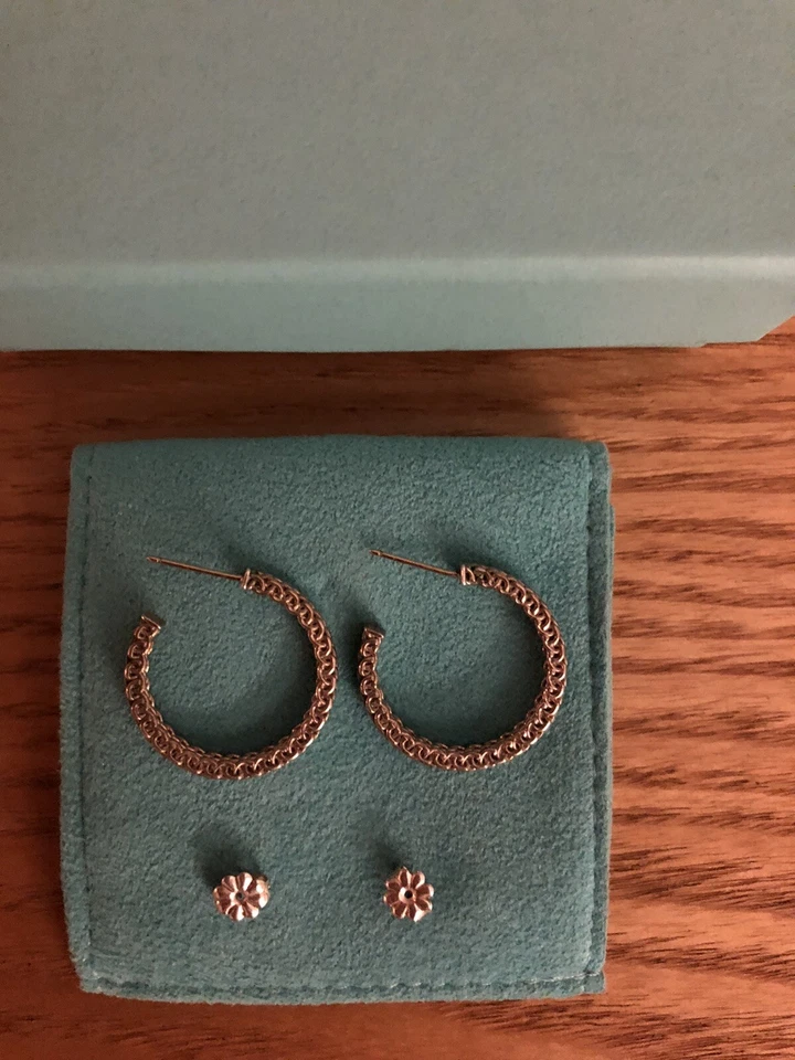 Pendientes de aro medio de malla Somerset de plata esterlina Tiffany & Co - 25 mm Foto 1 de 4