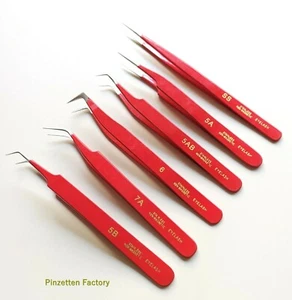 Uhrmacher Pinzette/Mehrzweck Pinzette Edelstahl, Non Magnetisch(Farbe ROT) - Bild 1 von 3