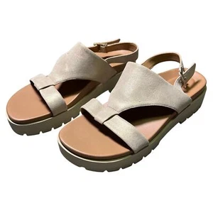 Vionic Alondra Lug Plateau Sandale Gold Leder Größe US 9,5 EU 40,5 - Bild 1 von 9