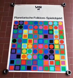 Manifesto VICTOR VASARELY Planetarische Folklore Spielobjekt 1969 - Poster 67X90 - Picture 1 of 4