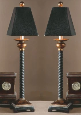 Uttermost 29007 Bellcord English Barley Twist Style Buffet Table Lamps Set Of 2 - Image 1 of 4