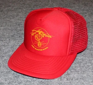 vintage MARINES HELICOPTER SCHOOL TRUCKER HAT 70s USMC Marine Corps Snapback Hat - Picture 1 of 6