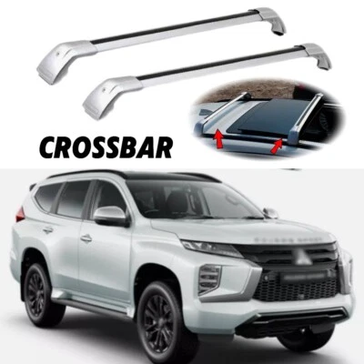 Barra transversal de 2 piezas para riel de techo bloqueable para Mitsubishi Montero Sport 2015-2023 Foto 1 de 4