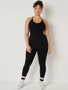 Victoria's Secret PINK Active Black Seamless Workout Bodysuit Size L NWOT - Picture 1 of 2