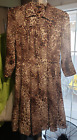 New Sz 6 Elie Tahari Brinx  Cheetah Print Dress, Snap Up, 3/4 Sleeve, Nwts $398