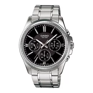 CASIO MTP-1375D-1AVDF OROLOGIO UOMO ACCIAIO NERO 43mm SOTTOCOSTO - Foto 1 di 3