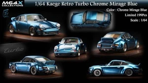PORSCHE 911 - Kaege Retro Turbo - Base de madera - Cromo espejismo - MY64X 1:64 - Imagen 1 de 6