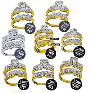 Lot of 8 Columbia Diamond Ring 6" Cardboard advertising Price tag displays - Picture 1 of 5