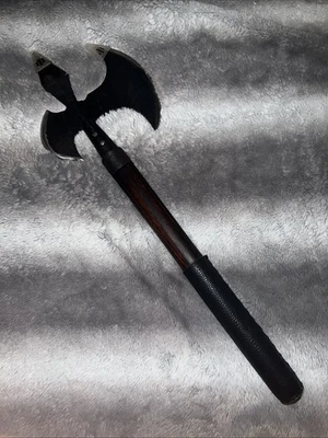 Nunca Usado - Hacha de Batalla Medieval Triple Borde Forjada a Mano con Pico - Opaca Foto 1 de 4