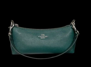 NWT - COACH Charlotte Shoulder Bag - Crossgrain leather - CX579 Emerald Green - Picture 1 of 8