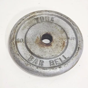 Vintage York Bar Bell Standard Hantelscheiben 1 - 10 Pfund 1 Zoll Loch Gusseisen 10 Pfund Gesamt - Bild 1 von 3