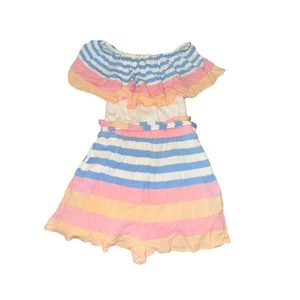 Mara Hoffman Swim Wheatfield Off Shoulder Romper Womens Size S Multicolor Stripe - Picture 1 of 7