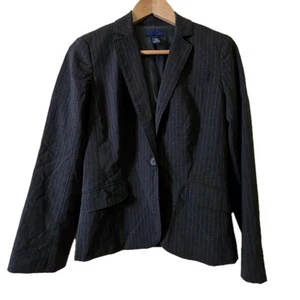 J.Crew Nadelstreifen Blazer Business Karriere Jacke Wollmischung Grau Größe 4 - Bild 1 von 5