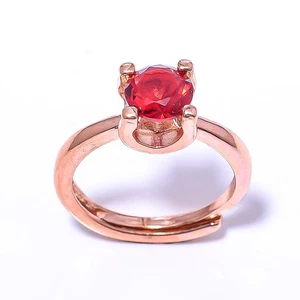 Peridot Gemstone Silver Plated Jewelry Rose Gold Plated Ring Adst (R14_3) - Picture 1 of 6