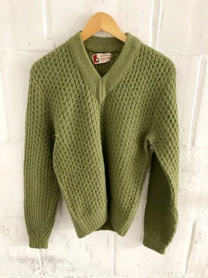 Suéter tejido cuello en V 100 % lana Revere años 50 60 de colección para hombre M Foto 1 de 4