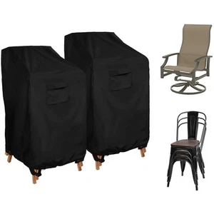 Stackable Patio Chair Cover Waterproof Outdoor Stacking High Back Chair Cover... - Picture 1 of 7