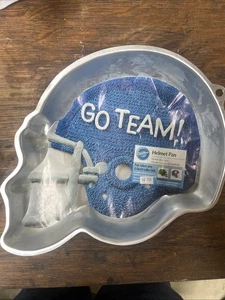 Wilton Football Helmet Cake Pan/Mold with Instructions Silver aluminum 2105-1029 - Picture 1 of 2