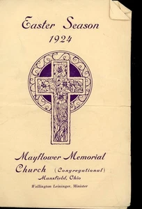 [program] Mayflower Memorial Church Mansfield Ohio 1924 Easter Season softcover - Picture 1 of 1