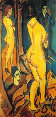 Ernst Ludwig Kirchner - Rückenakt, 1912, 60x30cm, Druck Leinwand auf Keilrahmen - Bild 1 von 2